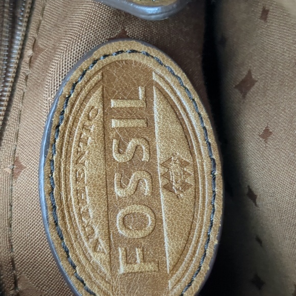 FOSSIL MADDOX Brown Leather SILVER TONE HARDWARE MINI CROSSBODY - Picture 6 of 11